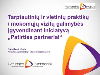 Iniciatyva “Patirties partneriai”: Kodėl naudinga įsiminti šį ženklą?