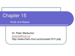 Chapter 15 Acids and Bases