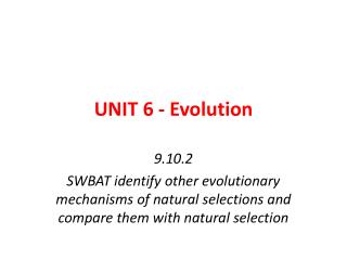 UNIT 6 - Evolution