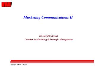 Marketing Communications II