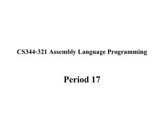 CS344-321 Assembly Language Programming