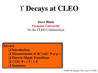  Decays at CLEO