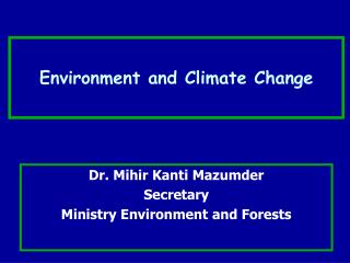 Environment and Climate Change