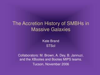 The Accretion History of SMBHs in Massive Galaxies