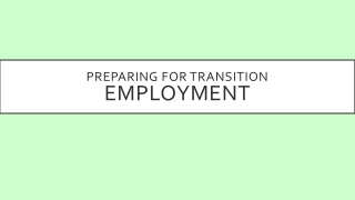 Preparing for transition employment