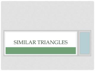 SIMILAR TRIANGLES