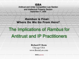 The Implications of Rambus for Antitrust and IP Practitioners