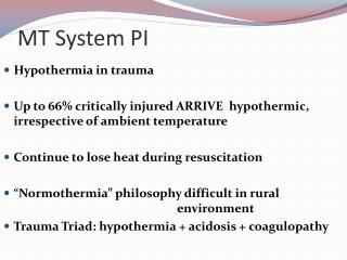 MT System PI