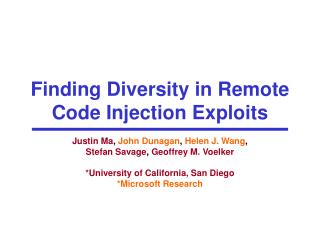 Finding Diversity in Remote Code Injection Exploits