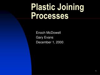 Plastic Joining Processes