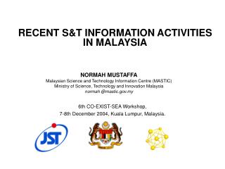 RECENT S&amp;T INFORMATION ACTIVITIES IN MALAYSIA