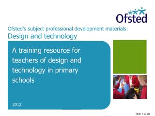 Ofsted’s subject professional development materials: Design and technology