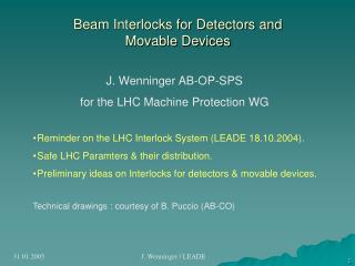 Beam Interlocks for Detectors and Movable Devices