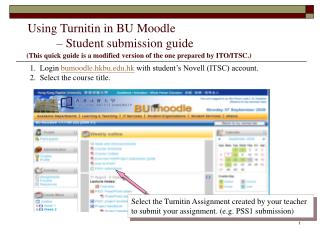 Select the Turnitin Assignment created by your teacher