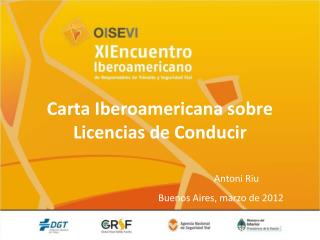 Carta Iberoamericana sobre Licencias de Conducir