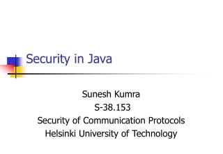 Security in Java