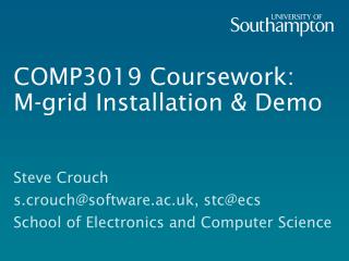 COMP3019 Coursework: M-grid Installation &amp; Demo