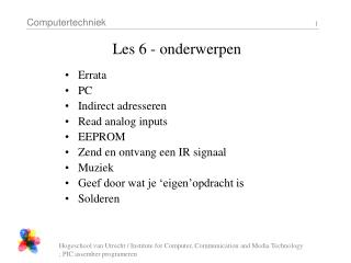 Les 6 - onderwerpen