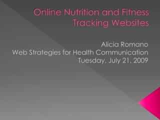 Online Nutrition and Fitness Tracking Websites