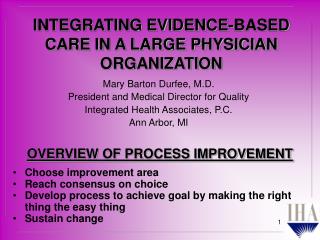 OVERVIEW OF PROCESS IMPROVEMENT