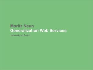 Generalization Web Services