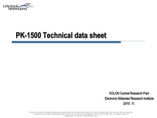 PK-1500 Technical data sheet