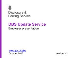 DBS Update Service Employer presentation