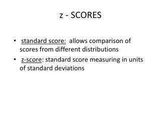 z - SCORES