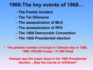 1968:The key events of 1968…