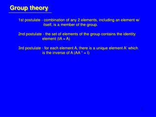 Group theory