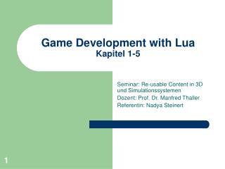 Game Development with Lua Kapitel 1-5