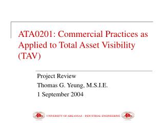 ATA0201: Commercial Practices as Applied to Total Asset Visibility (TAV)