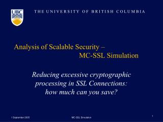 Analysis of Scalable Security – 				MC-SSL Simulation