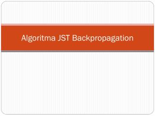 Algoritma JST Backpropagation