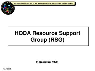 HQDA Resource Support Group (RSG)