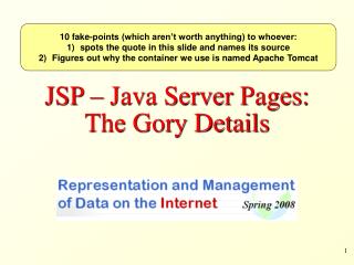 JSP – Java Server Pages: The Gory Details