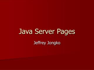 Java Server Pages