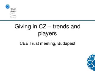 Giving in CZ – trends and players