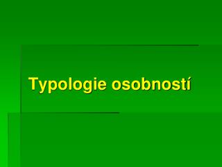 Typologie osobností