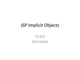 JSP Implicit Objects