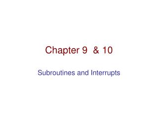 Chapter 9 &amp; 10