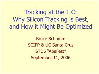 Tracking at the ILC: Why Silicon Tracking is Best, and How it Might Be Optimized