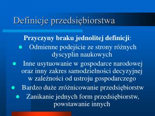 Definicje przedsiębiorstwa