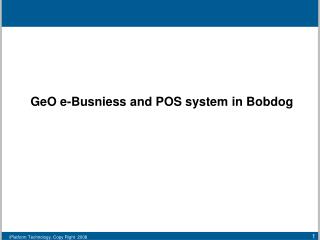 GeO e-Busniess and POS system in Bobdog