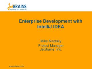 Enterprise Development with IntelliJ IDEA