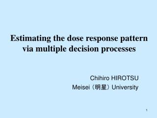 Chihiro HIROTSU Meisei （明星） University