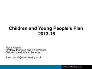 Children and Young People’s Plan 2013-16