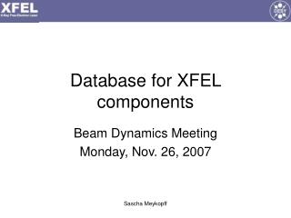 Database for XFEL components