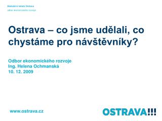 Statutární město Ostrava odbor ekonomického rozvoje