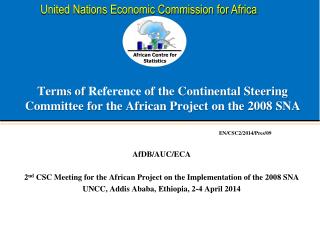 Terms of Reference of the Continental Steering Committee for the African Project on the 2008 SNA